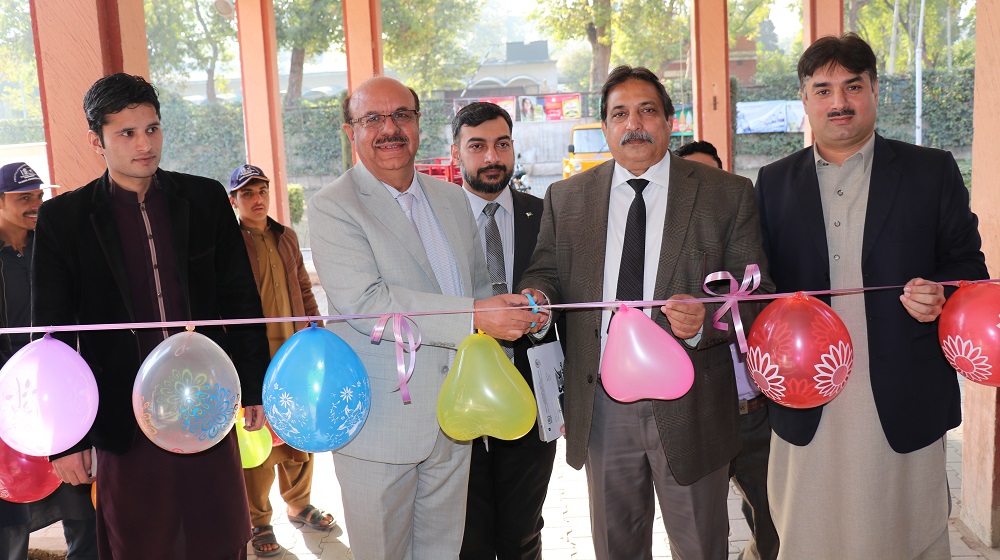 Vice Chancellor University pf Peshawar Prof.Dr. Muhammad Asif Khan formally opening the industrial exhibition under auspices of Pakistan Standards & Quality Control Authority at TCC Hall,University of Peshawar